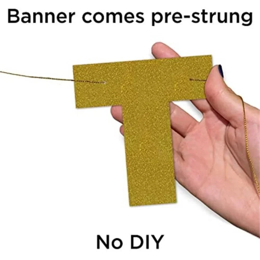 40th Birthday Banner Gold Glitter Party Decoration Anniversary Party Supplies